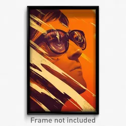 Movie Art Poster - Man Feeling Pessimism, Candid Rectangular Eyewear (Print)