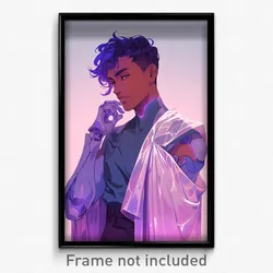 Anime Art Poster - Man Feeling Fondness Wearing Whimsical Purple Sleeves (Print)