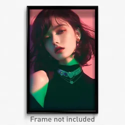 Art Poster - Woman Feeling Mad Wearing Vibrant Heart Necklace (Print)