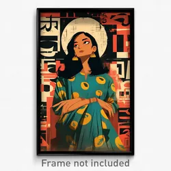 Bollywood Movie Poster - Woman Feeling Miserliness, Animated Sleeves Rolled Up