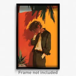 Spanish Movie Poster - Boy Feeling Moody, Quaint Front Tie Top (Spain Art Print)