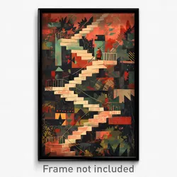 Art Poster - Gargantuan Ladder (Psychedelic Trippy Weird 11x17 Print)