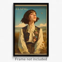 French Movie Poster - Woman Feeling Serenity, Feminine Cropped Vest (Art Print)