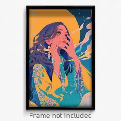 Icelandic Movie Poster - Woman Feeling Woe, Velvety Ankle Lace Up (Art Print)