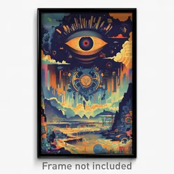 Greek Movie Poster - Giant Schnitzel (Greece Psychedelic Art Retro Film Print)