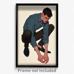 Art Poster - Man Feeling Suspicious Wearing Wobbly Ballet Slippers (Print)
