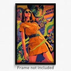 Icelandic Movie Poster - Man Feeling Numb, Orange Short Dress (Art Print)