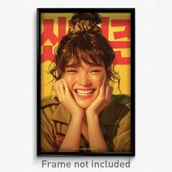 Korean Movie Poster - Girl Feeling Grinning, Bronze Scrunchie (Korea Art Print)