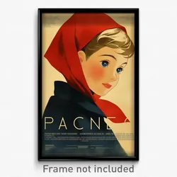 French Movie Poster - Boy Feeling Serenity, Hearty Red Sleeves (Art Print)