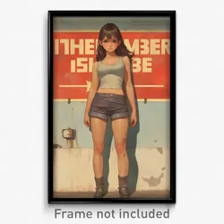 German Movie Poster - Girl Feeling Impatient, Sturdy Grey Shorts (Art Print)