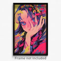 Anime Art Poster - Woman Feeling Discontentment, Metallic Multicolored Hairband