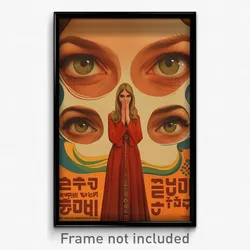 Hebrew Movie Poster - Woman Feeling Jealousy, Comfortable Red Cape (Art Print)