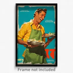 Bollywood Movie Poster - Man Feeling Attraction, Outlandish Green Apron (Print)
