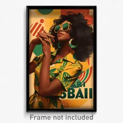 Brazilian Movie Poster - Woman Feeling Enlightened, Yellow Expressive Clothes