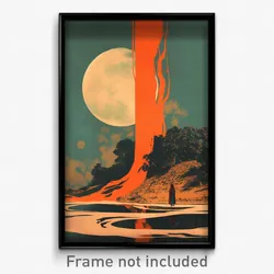 Icelandic Movie Poster - Antique Moon (Iceland Psychedelic Art Retro Film Print)