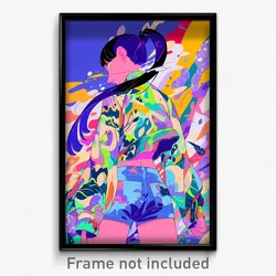 Anime Art Poster - Woman Feeling Loathing, Rundown Crop Top Overhang (Print)