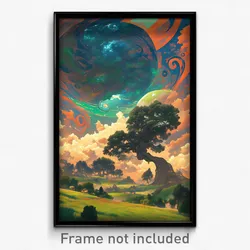 Art Poster - Old Fashioned Lawn (Psychedelic Trippy Weird 11x17 Print)