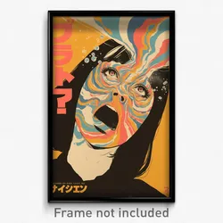 Brazilian Movie Poster - Woman Feeling Baffled, Kaleidoscopic Shoulder Armor
