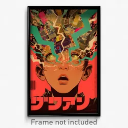Hebrew Movie Poster - Boy Feeling Mad, Modern Green Ribbon (Israel Art Print)