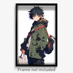 Anime Art Poster - Boy Feeling Envy Wearing Buoyant Grocery Bag (Print)