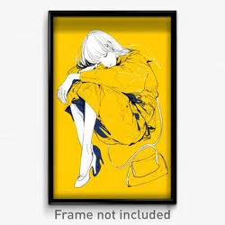 Art Poster - Pambdelurion Feeling Expectancy Wearing Suffering Yellow Bag