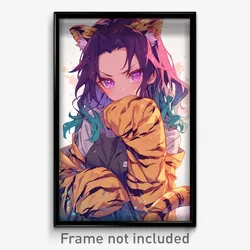 Anime Art Poster - Girl Feeling Unnerved Wearing Humble Tiger Costume (Print)