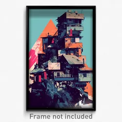 Movie Art Poster - Mountainous Shack Tenement (Psychedelic Retro Film Print)