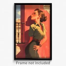 Spanish Movie Poster - Girl Feeling Insightful, Gorgeous Tight Shirt (Art Print)