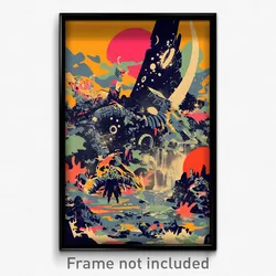 Greek Movie Poster - Magnificent Flood (Greece Psychedelic Art Retro Film Print)
