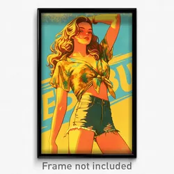 Brazilian Movie Poster - Girl Feeling Shy, Well Made Torn Pants (Art Print)