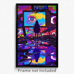 Art Poster - Dreary Television (Psychedelic Trippy Weird 11x17 Print)