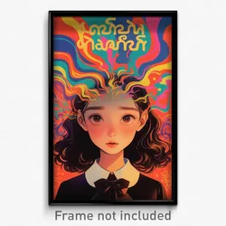 Thai Movie Poster - Girl Feeling Bewildered, Studious Black Bowtie (Art Print)