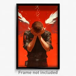 Movie Art Poster - Man Feeling Resentment, Outgoing Head Wings (Film Print)