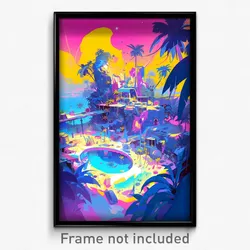 Art Poster - Haunted Cay (Psychedelic Trippy Weird 11x17 Print)