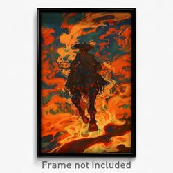 Art Poster - Dim Flame (Psychedelic Trippy Weird 11x17 Cartoon Print)