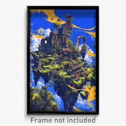 Art Poster - Heavenly Farmstead (Psychedelic Trippy Weird 11x17 Print)