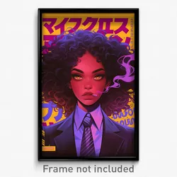 Brazilian Movie Poster - Girl Feeling Paranoid, Zesty Purple Necktie (Art Print)