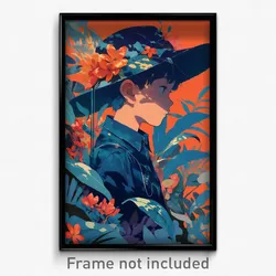Movie Art Poster - Boy Feeling Boredom, Perfect Hat Flower (Retro Film Print)