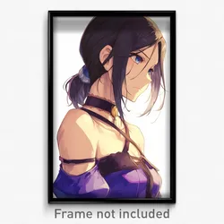 Anime Art Poster - Women Feeling Self Pity Wearing Fearless Purple Choker