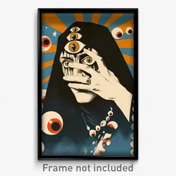 Spanish Movie Poster - Man Feeling Upset, Black And White Forehead Jewel (Print)