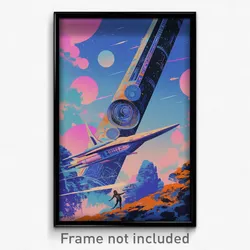 Greek Movie Poster - Superficial Spaceship (Greece Retro Film Art Print)