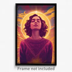 Bollywood Movie Poster - Woman Feeling Hope, Able Purple Sweater (Art Print)