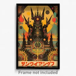 Icelandic Movie Poster - Electric Moon Battle (Iceland Retro Film Art Print)