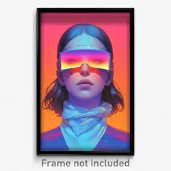 Movie Art Poster - Woman Feeling Worried, Steel White Neckerchief (Film Print)