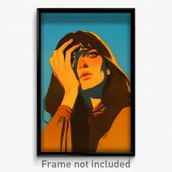 Hebrew Movie Poster - Woman Feeling Isolated, Red Brown Sleeves (Art Print)