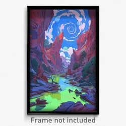 Art Poster - Cavernous Ridgeline (Psychedelic Trippy Weird 11x17 Print)