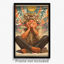 Indonesian Movie Poster - Man Feeling Delighted, Handmade Animal Hat (Art Print)