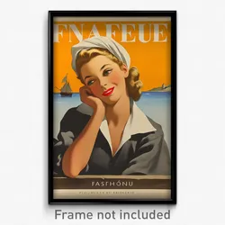 French Movie Poster - Girl Feeling Carefree, Gray Two Sided Fabric (Art Print)