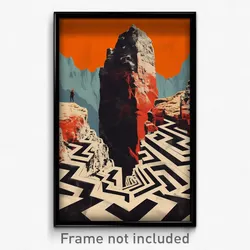 Icelandic Movie Poster - Zigzag Ramparts (Iceland Retro Film Art Print)