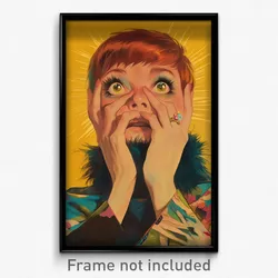 French Movie Poster - Girl Feeling Stuck, Made Up Fur Cape (France Art Print)